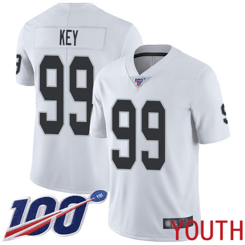 Oakland Raiders Limited White Youth Arden Key Road Jersey NFL Football #99 100th Season Vapor Untouchable Jersey->nfl t-shirts->Sports Accessory